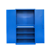 GROVIA Multi-Function Tool Cabinet with Drawer and Mesh Panel for Garage Workshop - Blue