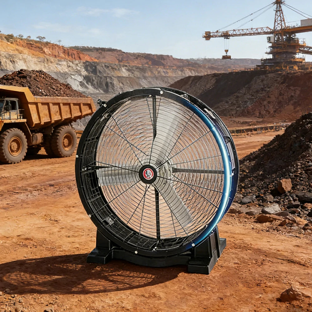 GROVIA Industrial Fan Fixed Type Powerful Air Circulator Full Copper Motor Metal Safety Grille Low Noise Design