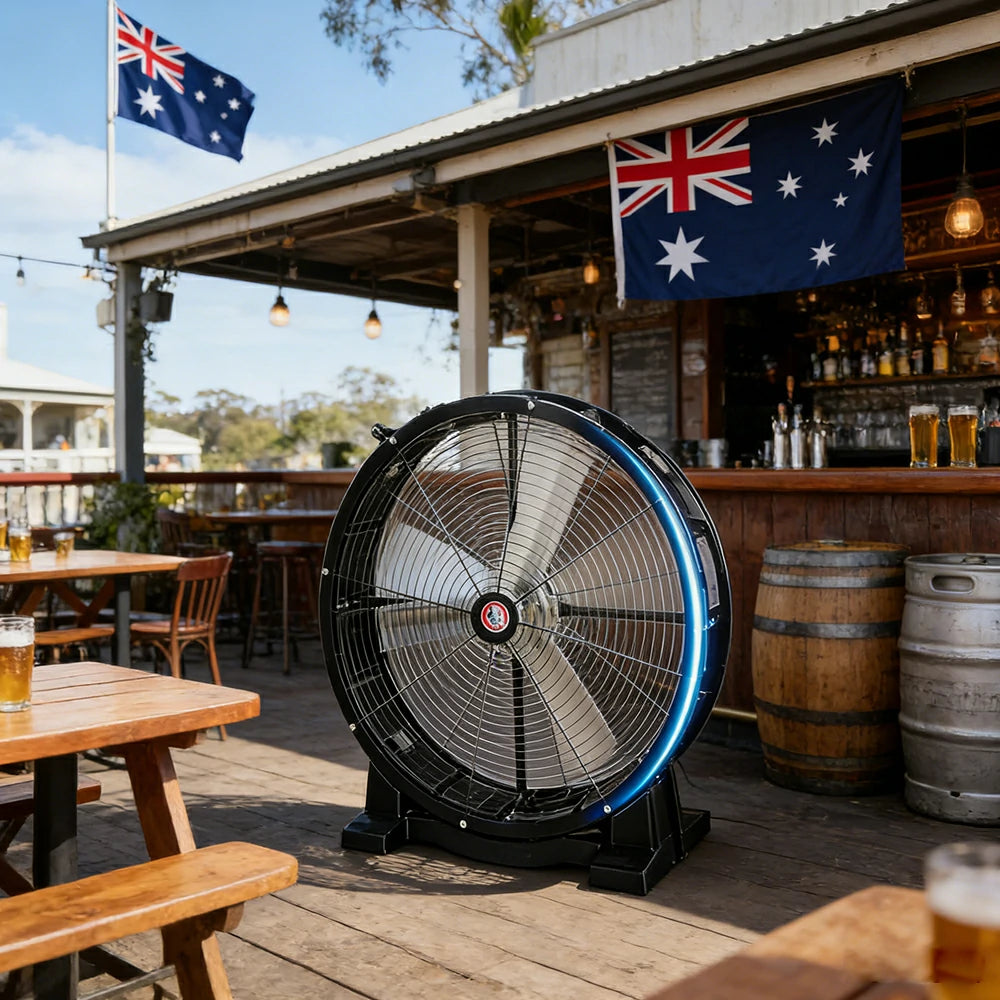 GROVIA Industrial Fan Fixed Type Powerful Air Circulator Full Copper Motor Metal Safety Grille Low Noise Design