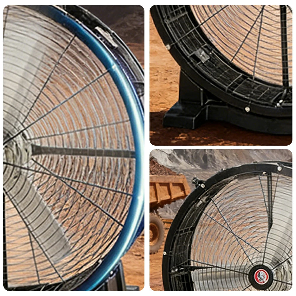 GROVIA Industrial Fan Fixed Type Powerful Air Circulator Full Copper Motor Metal Safety Grille Low Noise Design