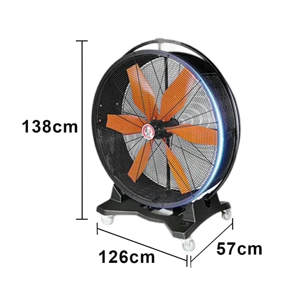 GROVIA Industrial Fan Oscillating Type Powerful Air Circulator Full Copper Motor Metal Safety Grille Low Noise Design