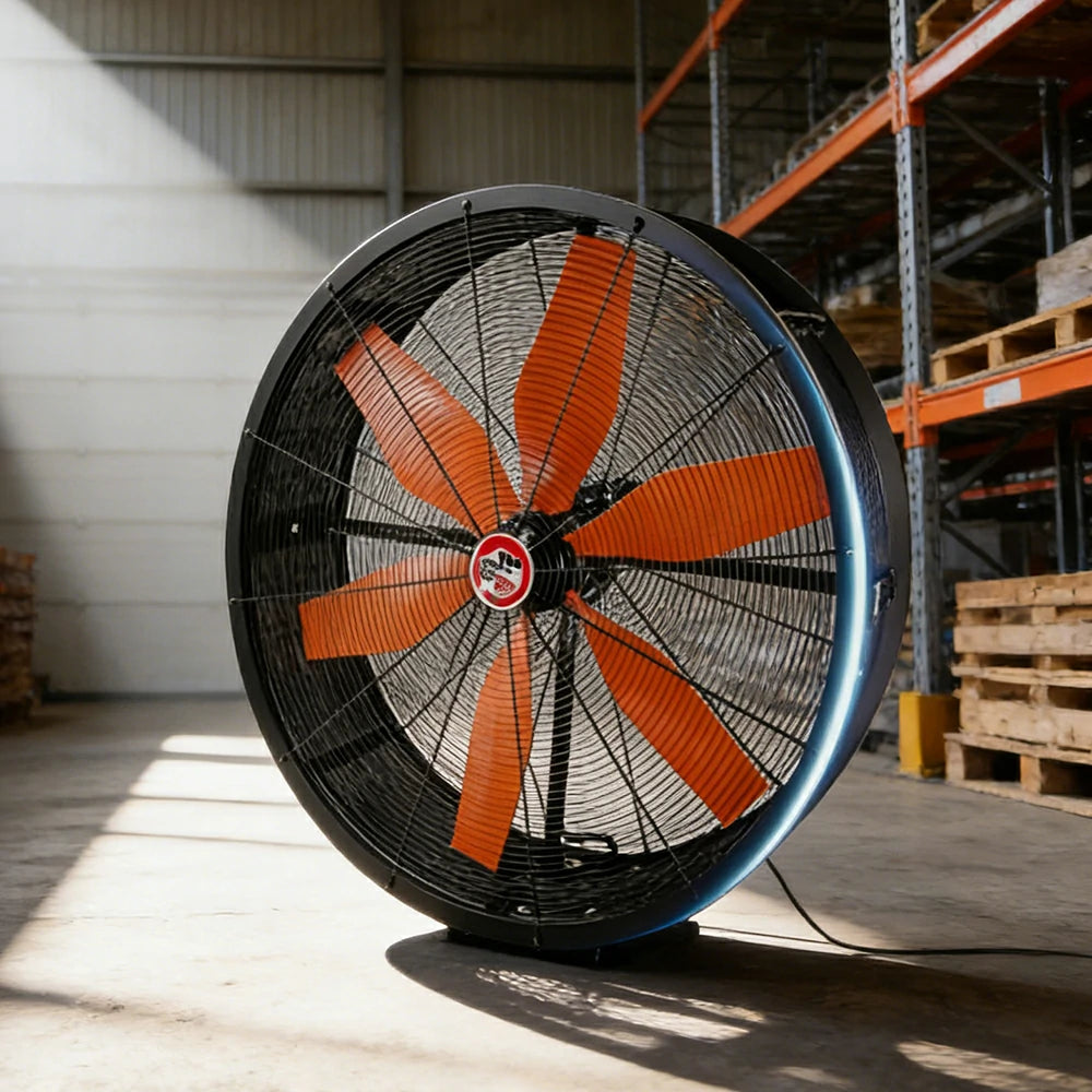 GROVIA Industrial Fan Wall Mounted Oscillating Type Powerful Air Circulator Full Copper Motor Metal Safety Grille Low Noise Design