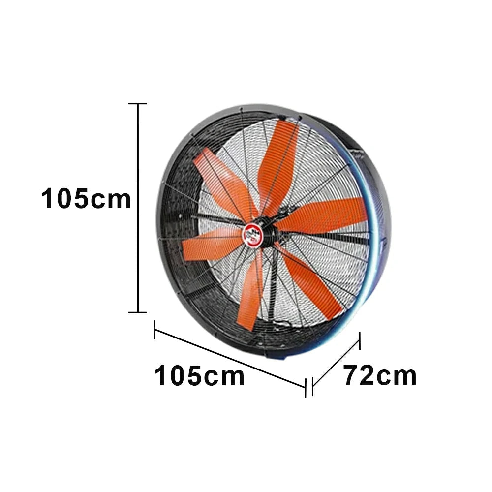 GROVIA Industrial Fan Wall Mounted Oscillating Type Powerful Air Circulator Full Copper Motor Metal Safety Grille Low Noise Design