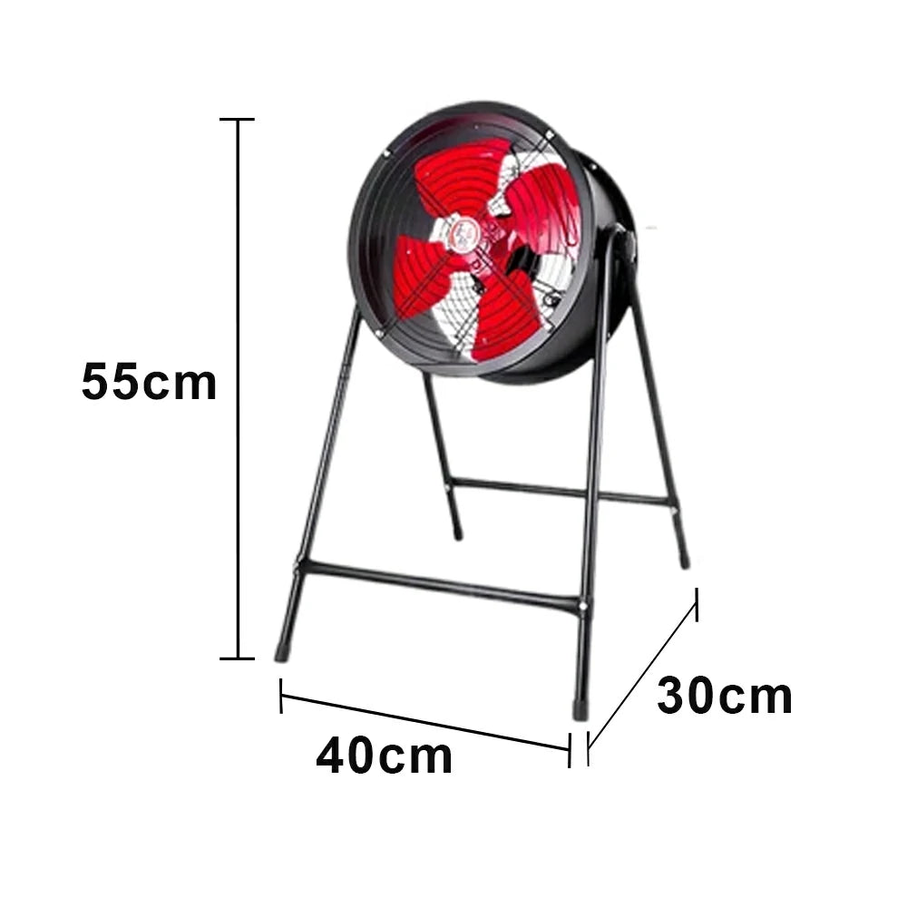 GROVIA Industrial Ventilation Fan Pedestal Type Adjustable Speed Full Copper Motor Waterproof Dustproof Low Noise Design