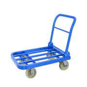 GROVIA Heavy-Duty Folding Platform Trolley - 75/90cm, 6-Inch Nylon Wheels, 350/425kg Load Capacity, Industrial Warehouse Transport - Blue