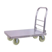 GROVIA Heavy-Duty Steel Platform Trolley - 73/90cm, 6-Inch Nylon Wheels, 350/450kg Load Capacity, Industrial Warehouse Transport - Silver