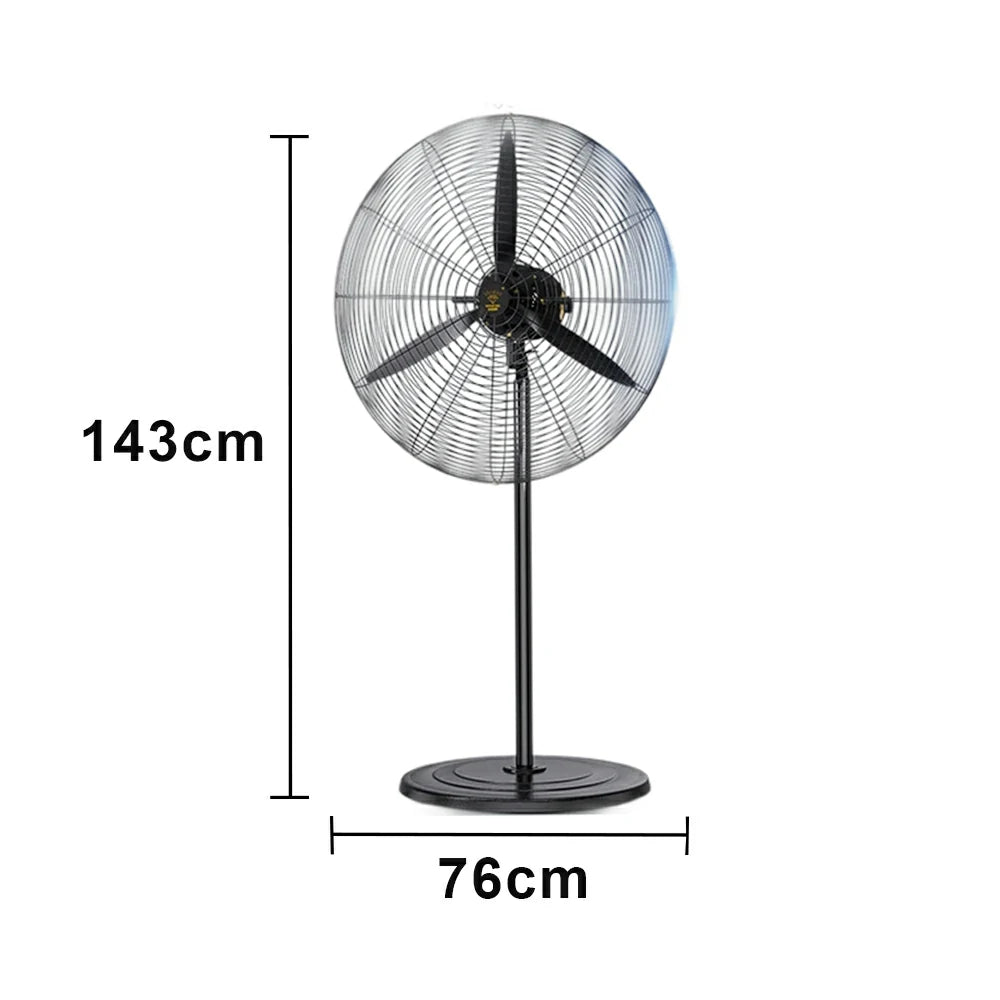 GROVIA Industrial Fan Floor Type Dual Ball Bearing Motor Three Speed Settings High Safety Mesh Design