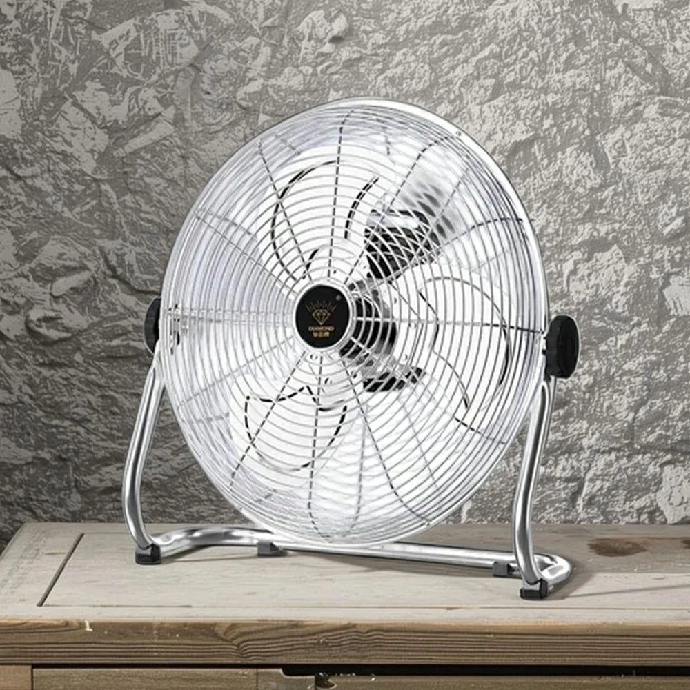 GROVIA 16 Inch Air Circulation Fan Energy Efficient Motor Spiral Blade Multiple Speed High Safety Grille Design - Silver