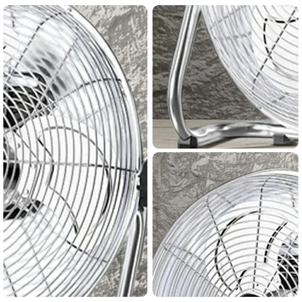 GROVIA 16 Inch Air Circulation Fan Energy Efficient Motor Spiral Blade Multiple Speed High Safety Grille Design - Silver