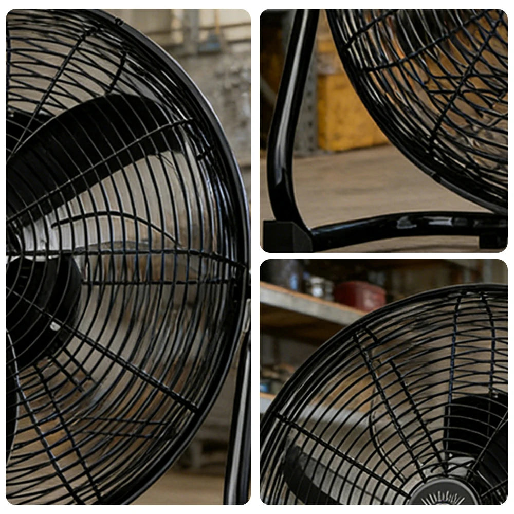 GROVIA 16 Inch Air Circulation Fan Energy Efficient Motor Spiral Blade Multiple Speed High Safety Grille Design - Black