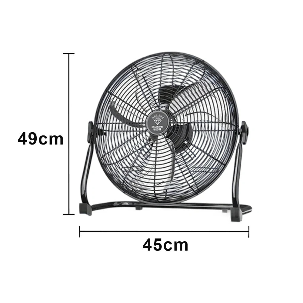 GROVIA 16 Inch Air Circulation Fan Energy Efficient Motor Spiral Blade Multiple Speed High Safety Grille Design - Black