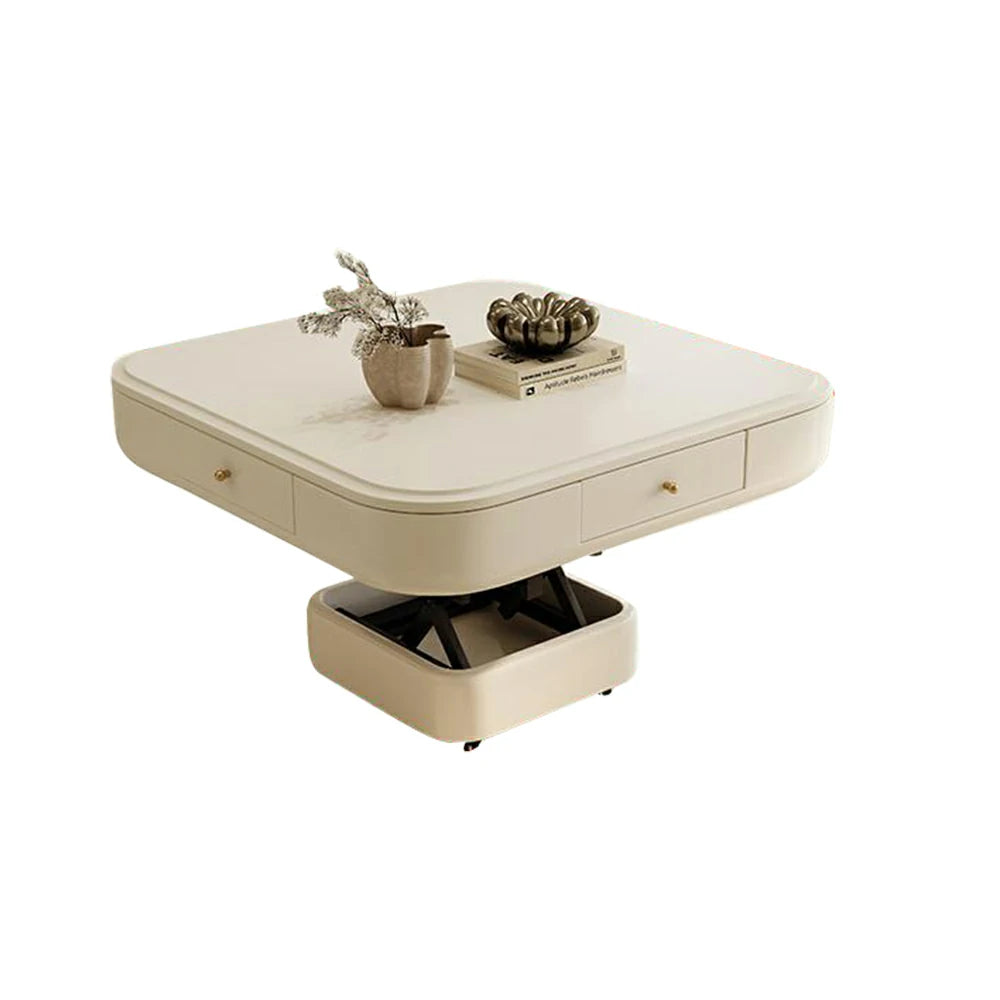 HEXJON 110cm Automatic Mahjong Table/Dining Table/Coffee Table Height Adjustable - White