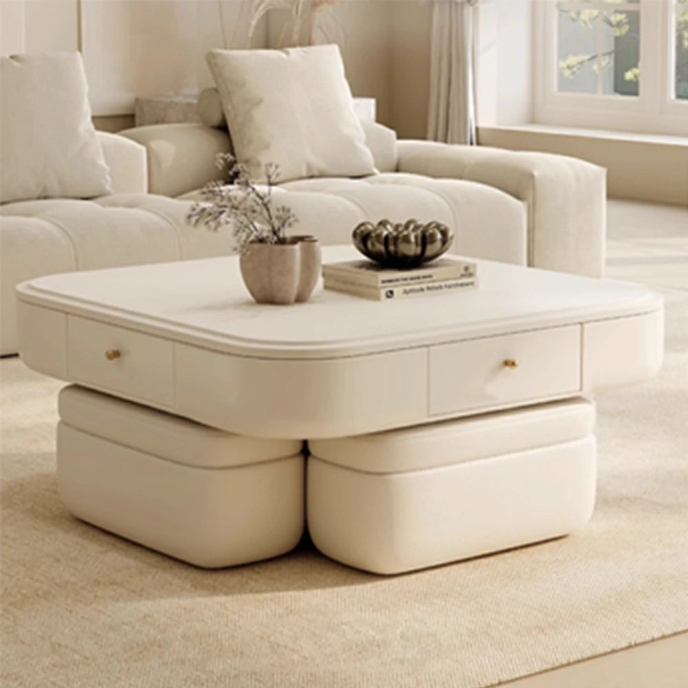 HEXJON 110cm Automatic Mahjong Table/Dining Table/Coffee Table Height Adjustable - White