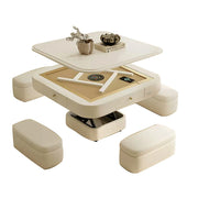 HEXJON 110cm Automatic Mahjong Table/Dining Table/Coffee Table Height Adjustable - White