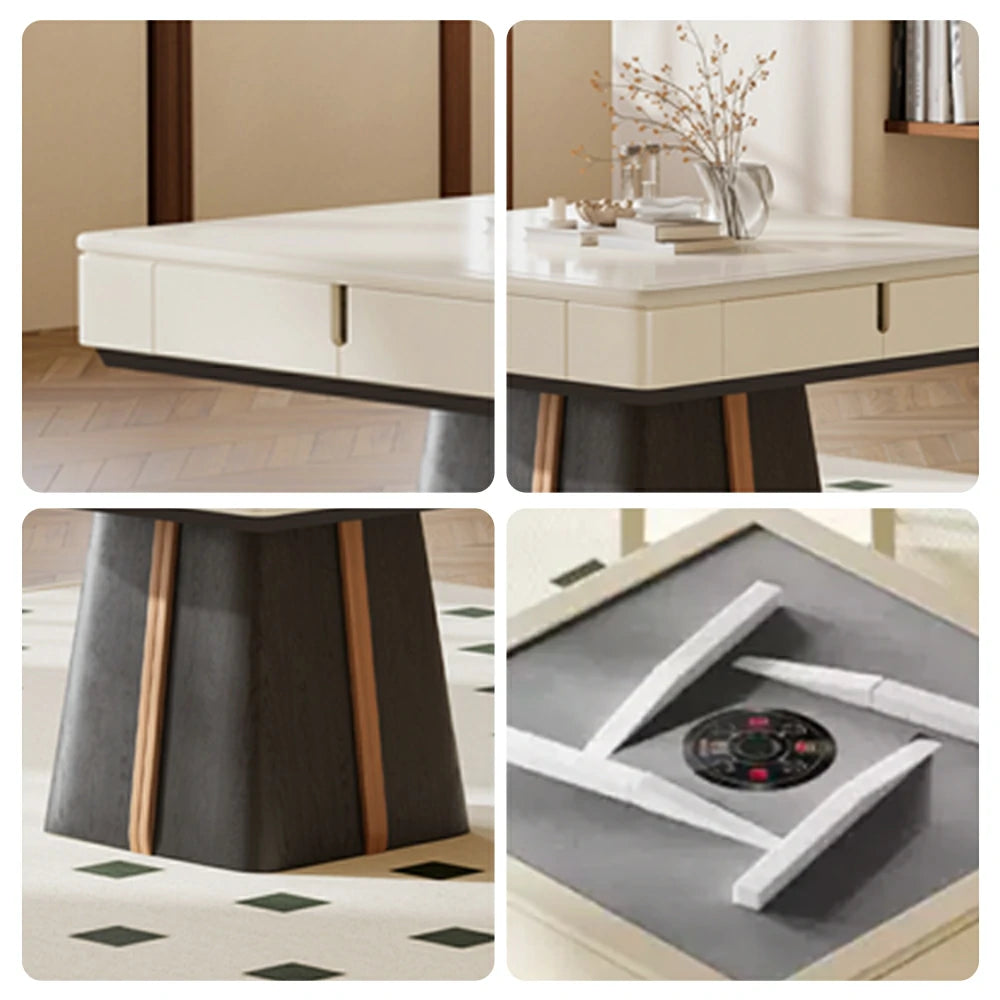 HEXJON 100cm Automatic Mahjong Table/Dining Table/Coffee Table Low Frequency Noise Reduction - Black