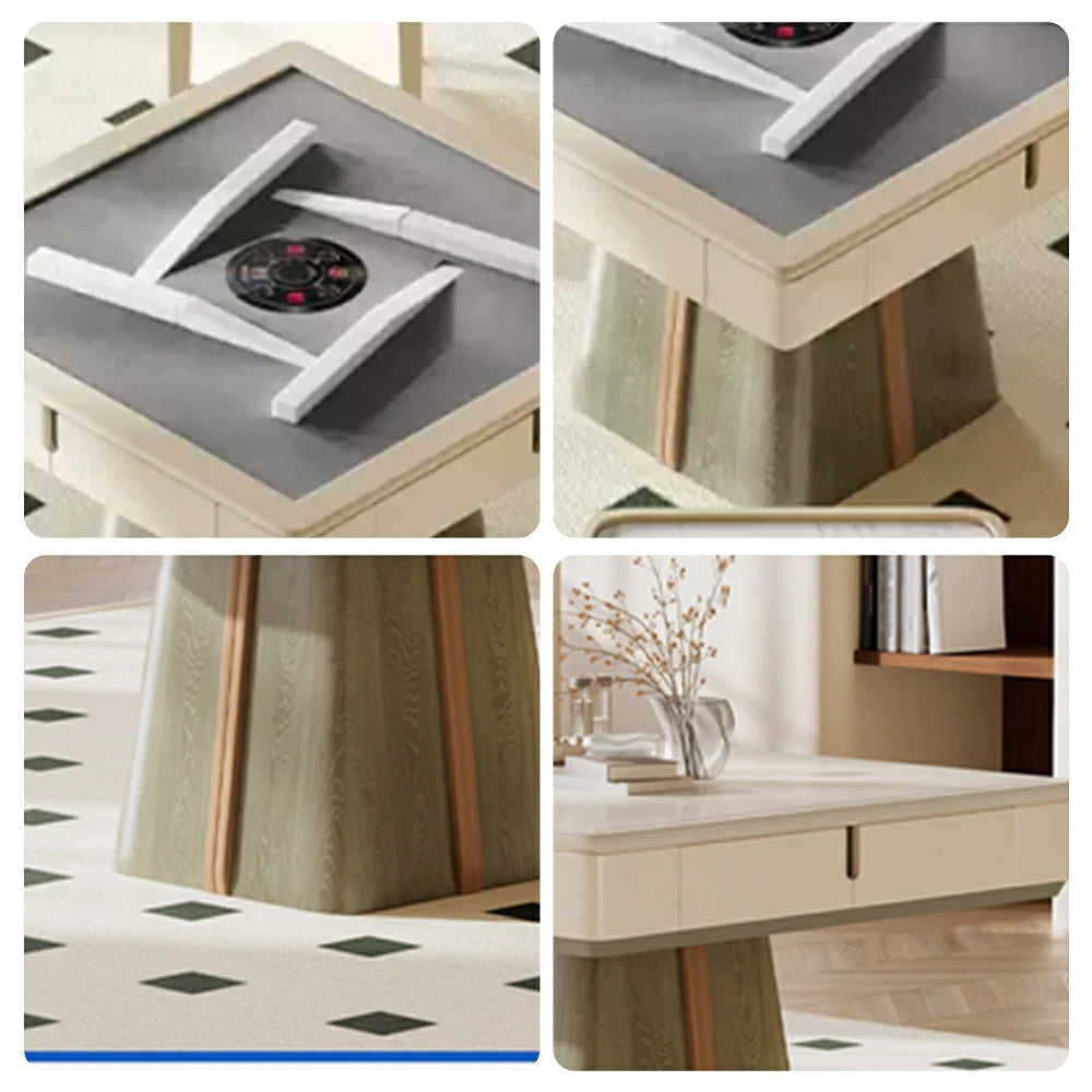 HEXJON 100cm Automatic Mahjong Table/Dining Table/Coffee Table Low Frequency Noise Reduction - Green