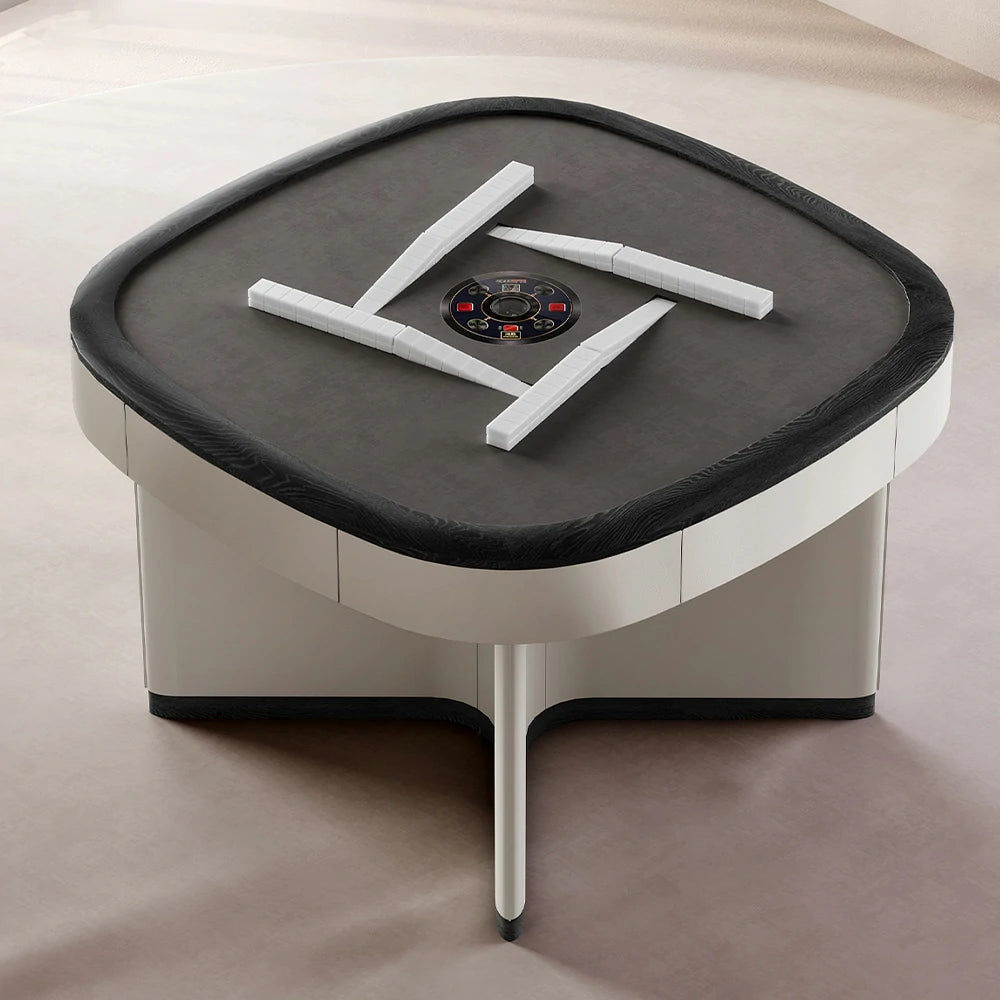 HEXJON 120 x 120 cm Automatic Mahjong Table, Low Noise Design, Eco-Friendly Leather Surface, Stylish and Durable