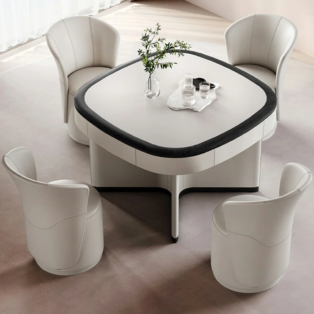 HEXJON 120 x 120 cm Automatic Mahjong Table, Low Noise Design, Eco-Friendly Leather Surface, Stylish and Durable