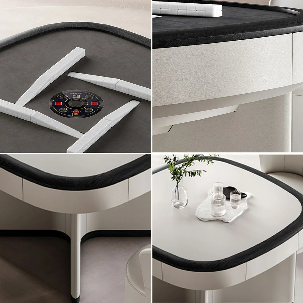 HEXJON 120 x 120 cm Automatic Mahjong Table, Low Noise Design, Eco-Friendly Leather Surface, Stylish and Durable