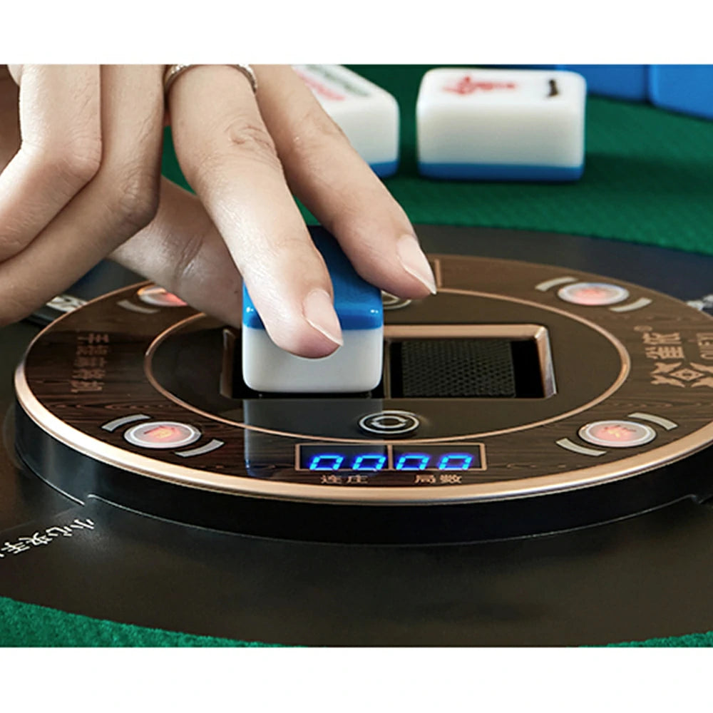 HEXJON ST Portable Hand-Carried Automatic Mahjong Table Perfect for Travel and Outdoor Fun - Black