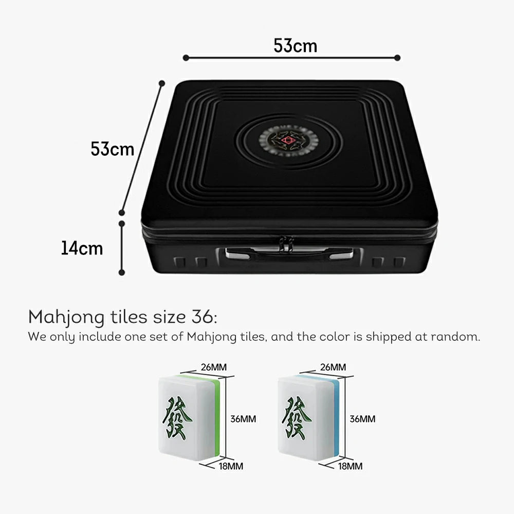 HEXJON ST Portable Hand-Carried Automatic Mahjong Table Perfect for Travel and Outdoor Fun - Black