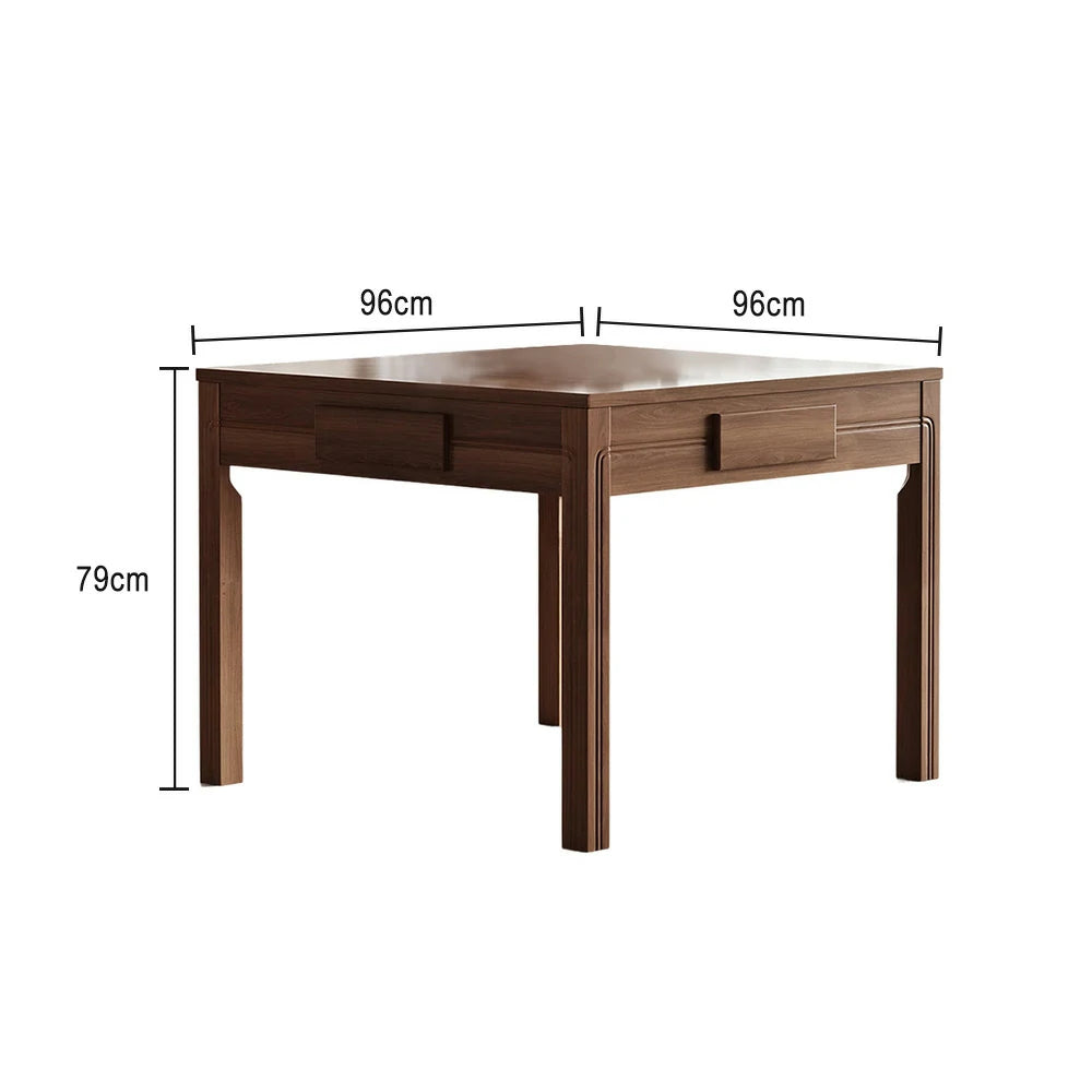 HEXJON 96 x 96 cm Asian Style Automatic Mahjong Table, Low Noise Design, Solid Wood Frame, Elegant and Durable