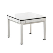 HEXJON 91 x 91 cm Mini Automatic Mahjong Table, Low Noise, Full Metal Frame, Glass Border Design - White