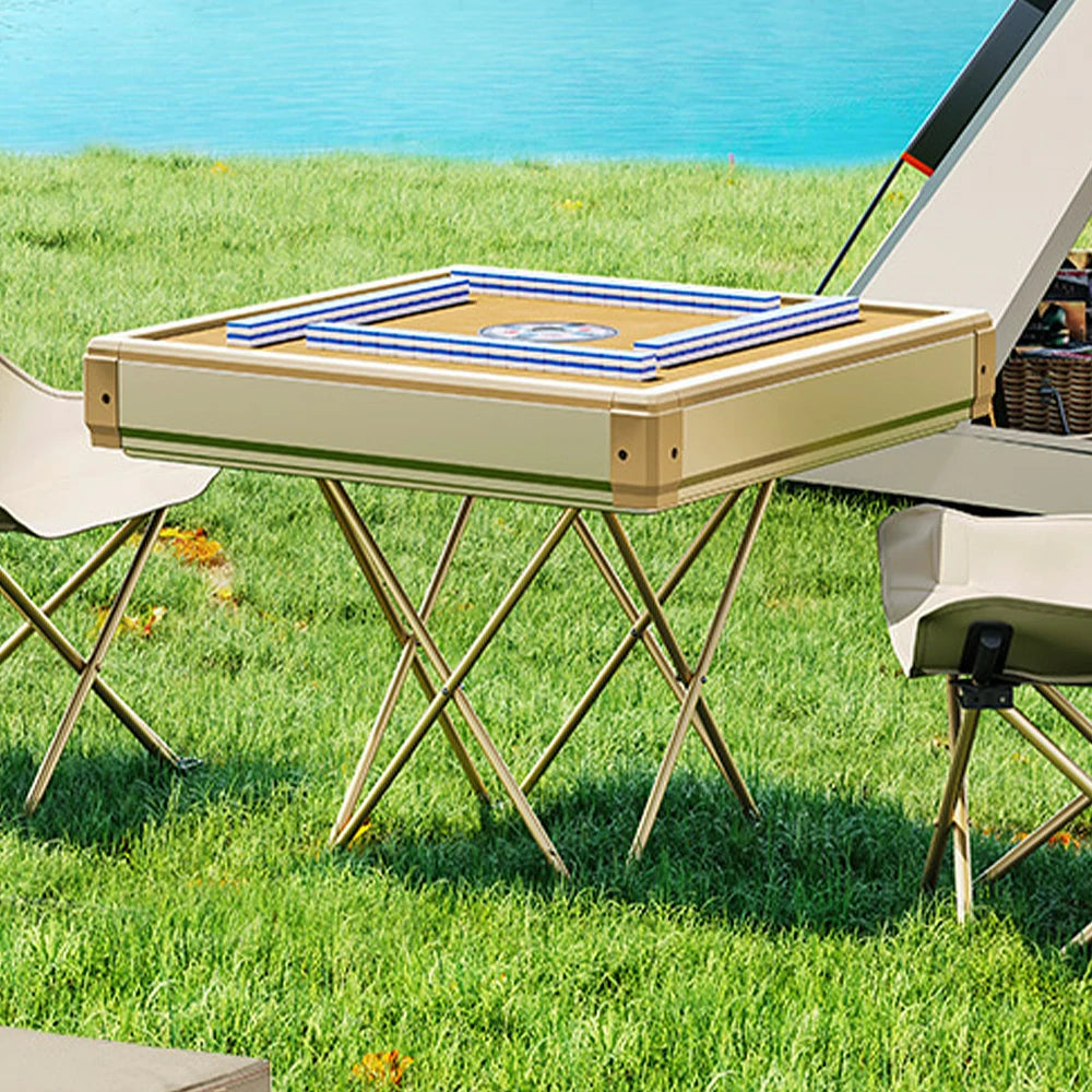 HEXJON 76.5 x 76.5 cm Foldable Automatic Mahjong Table with Oxford Cloth Travel Case, Portable Design, Durable Frame