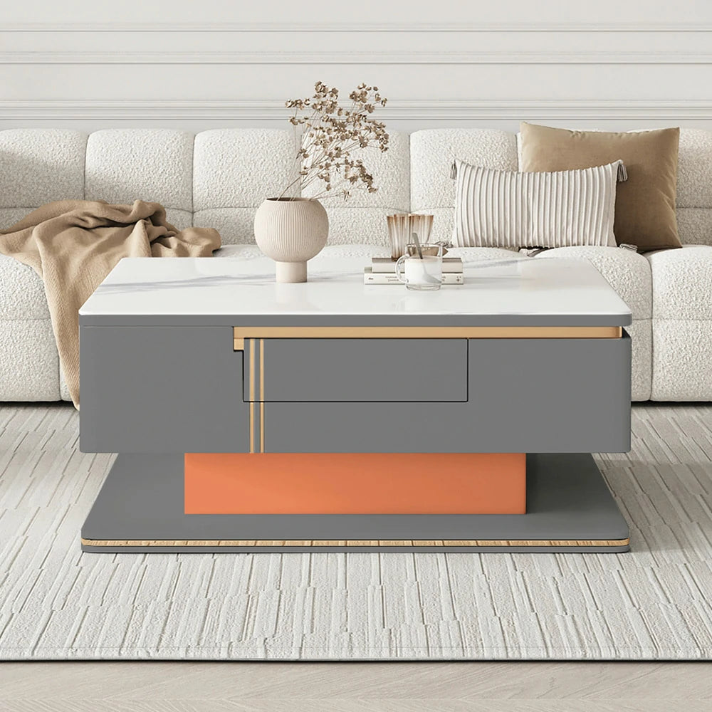 HEXJON Lift-Top Automatic Mahjong Table - Modern Convertible Design with Storage Drawers - Grey