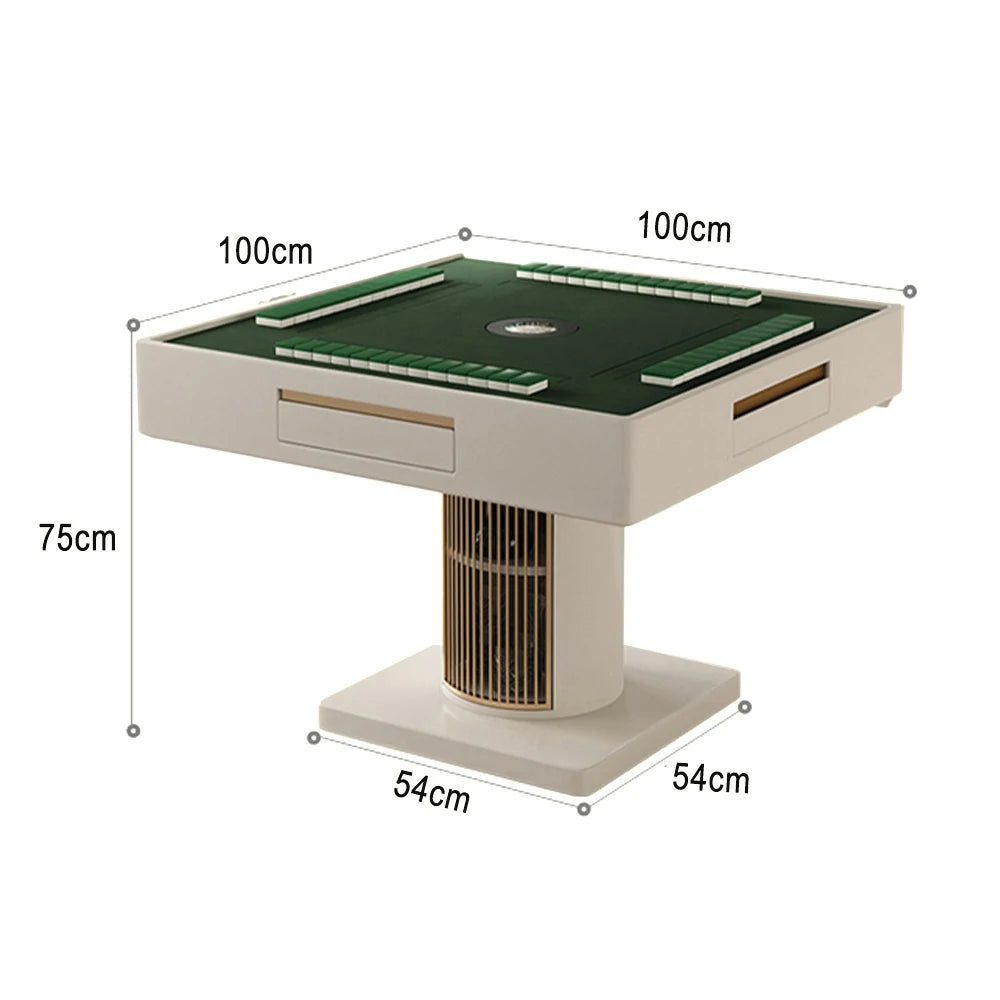 HEXJON 2-in-1 Extendable Island Mahjong Dining Table 150CM-240CM Versatile Design with Hidden Storage - White