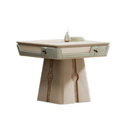 HEXJON 107cm Automatic Mahjong Table - Solid Wood Texture Finish,Velvet Surface,Convertible Dining & Mahjong Modes - Green