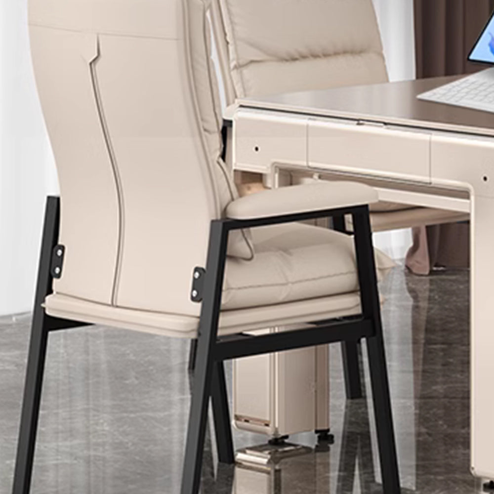 HEXJON 4-Piece Chairs Set for Mahjong Table Metal Legs - Champagne