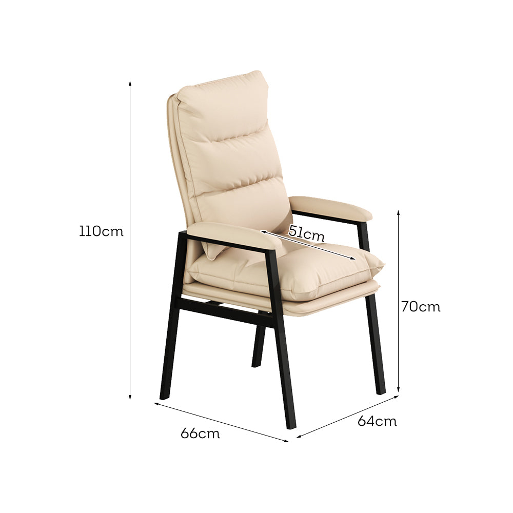 HEXJON 4-Piece Chairs Set for Mahjong Table Metal Legs - Champagne
