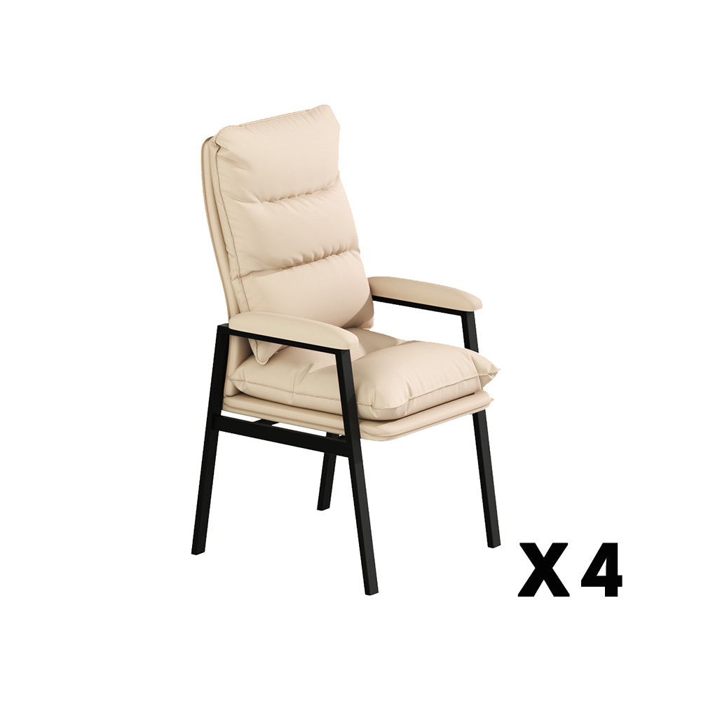 HEXJON 4-Piece Chairs Set for Mahjong Table Metal Legs - Champagne