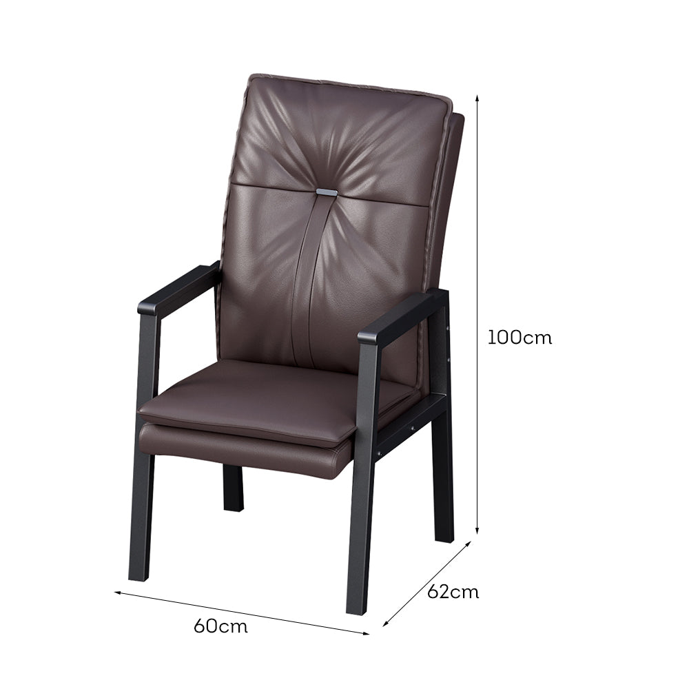 HEXJON Luxurious Matching 4-Piece Chairs Set for Mahjong Table Carbon Steel Legs - Coffee