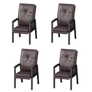 HEXJON Luxurious Matching 4-Piece Chairs Set for Mahjong Table Carbon Steel Legs - Coffee