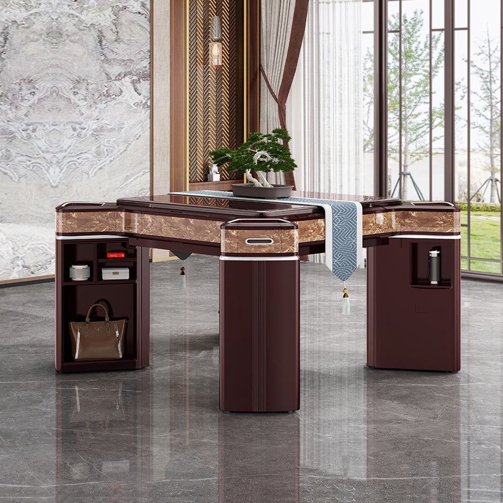 HEXJON JLS Luxurious Low Noise Foldable Automatic Mahjong Table/Dining Table With Cover and Storage Boxes