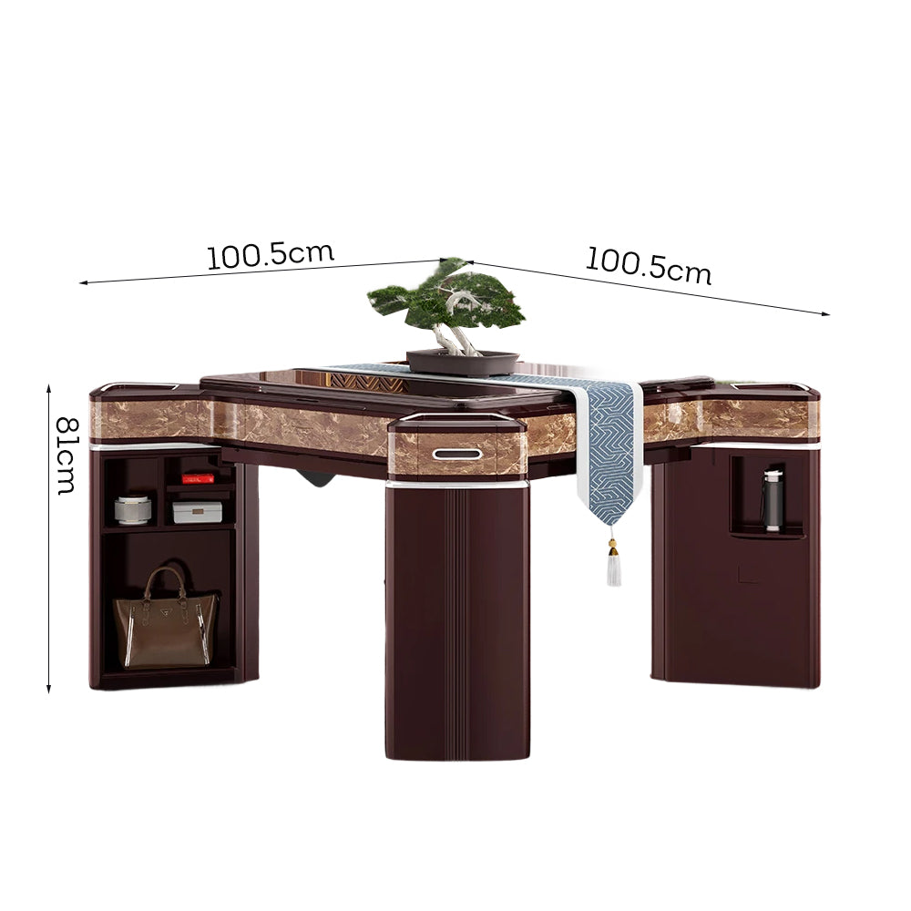 HEXJON JLS Luxurious Low Noise Foldable Automatic Mahjong Table/Dining Table With Cover and Storage Boxes