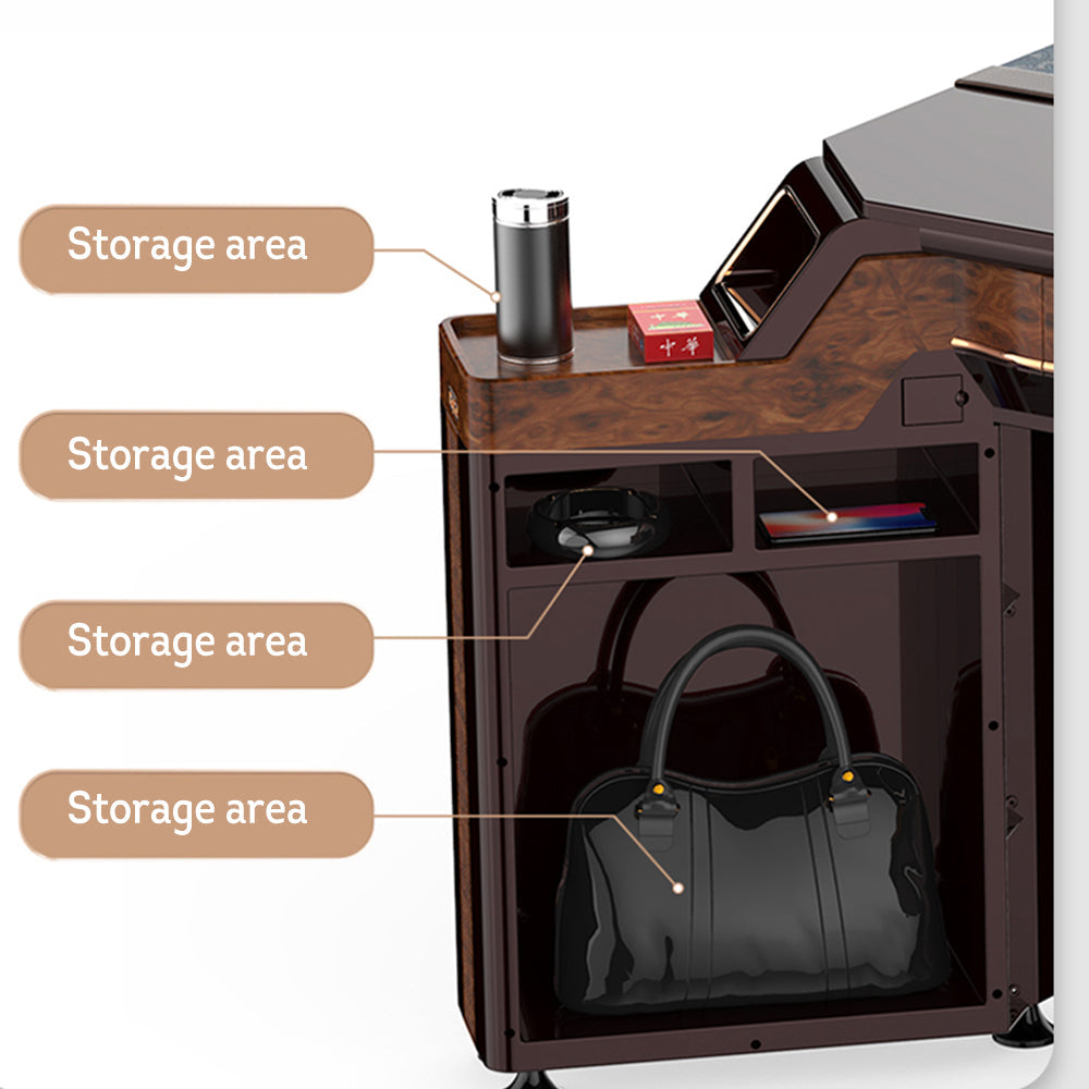 HEXJON JLS Luxurious Low Noise Foldable Automatic Mahjong Table/Dining Table With Cover and Storage Boxes