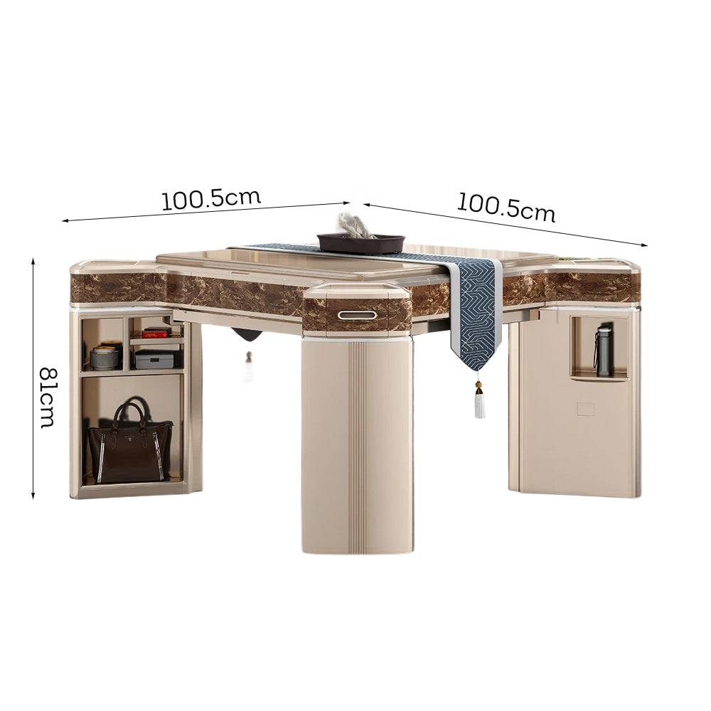HEXJON JLS Luxurious Low Noise Foldable Automatic Mahjong Table/Dining Table With Cover and Storage Boxes