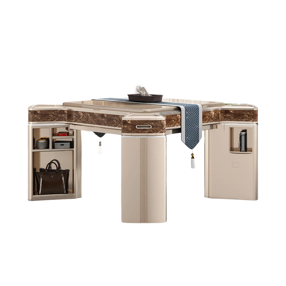HEXJON JLS Luxurious Low Noise Foldable Automatic Mahjong Table/Dining Table With Cover and Storage Boxes