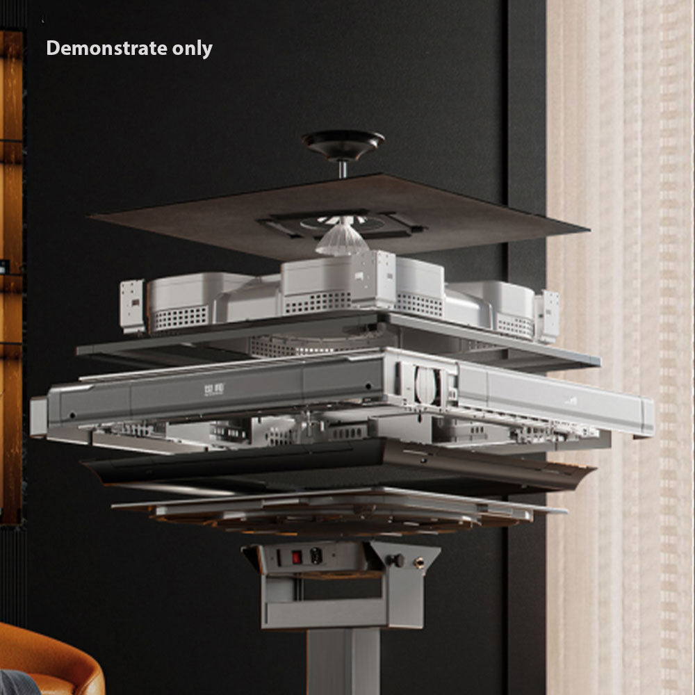 HEXJON K72 Champagne & Grey Multifunctional Automatic Mahjong Table-Champagne