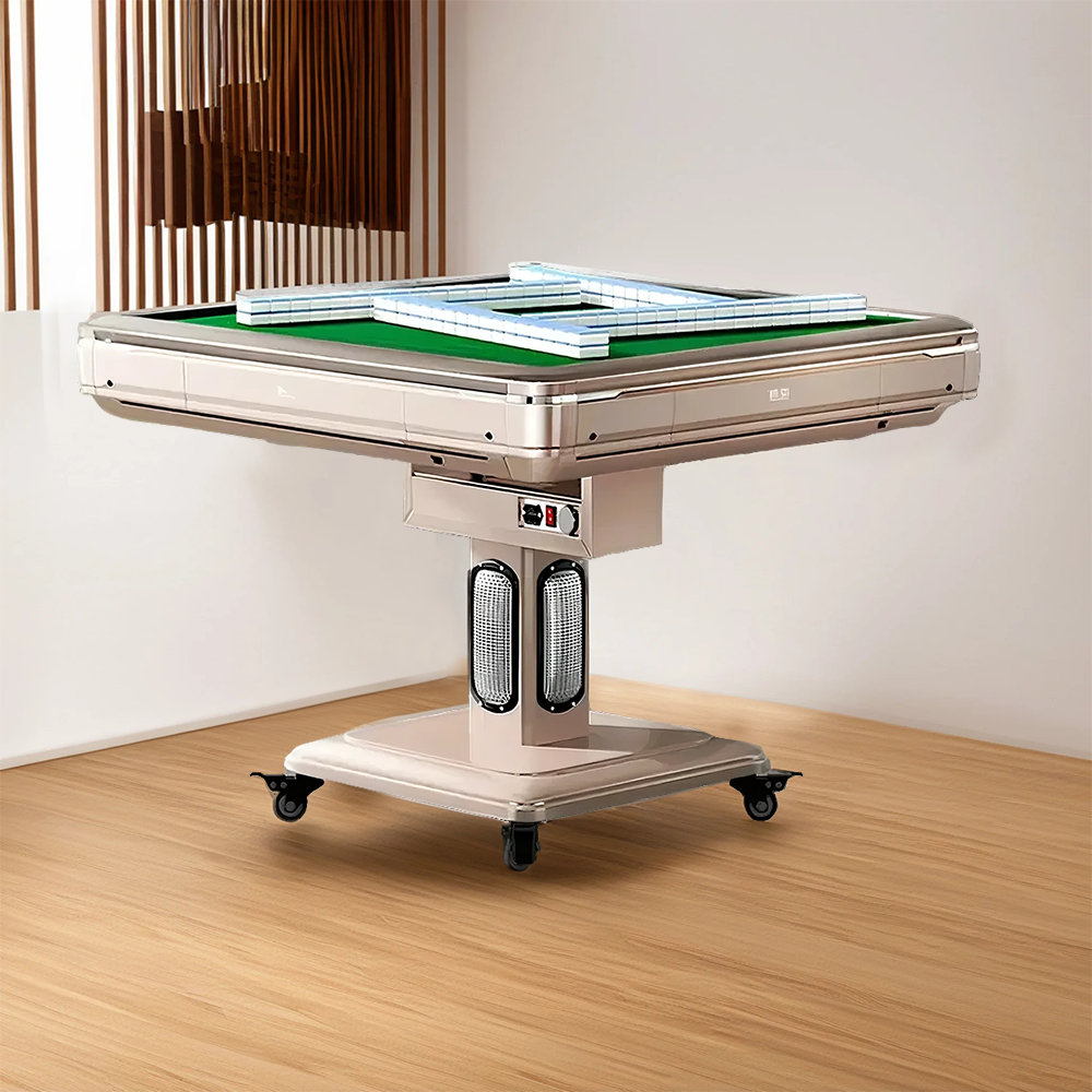 HEXJON Q3 Champagne Gold Automatic Mahjong Table with Heating & Cooling System and Noise Reduction