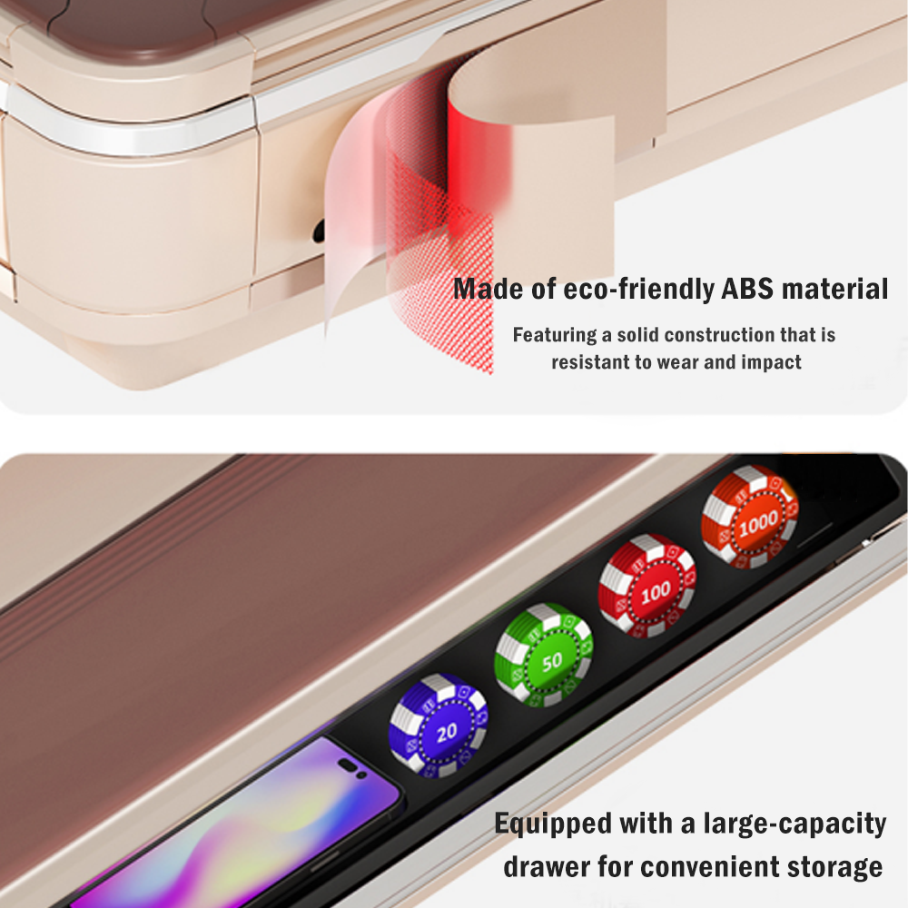HEXJON Q3 Champagne Gold Automatic Mahjong Table with Heating & Cooling System and Noise Reduction
