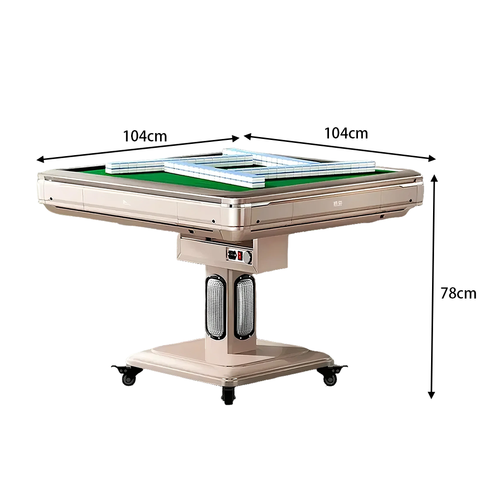 HEXJON Q3 Champagne Gold Automatic Mahjong Table with Heating & Cooling System and Noise Reduction