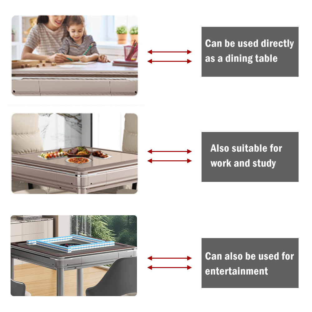 HEXJON Q72 Champagne & Grey Multifunctional Automatic Mahjong Table