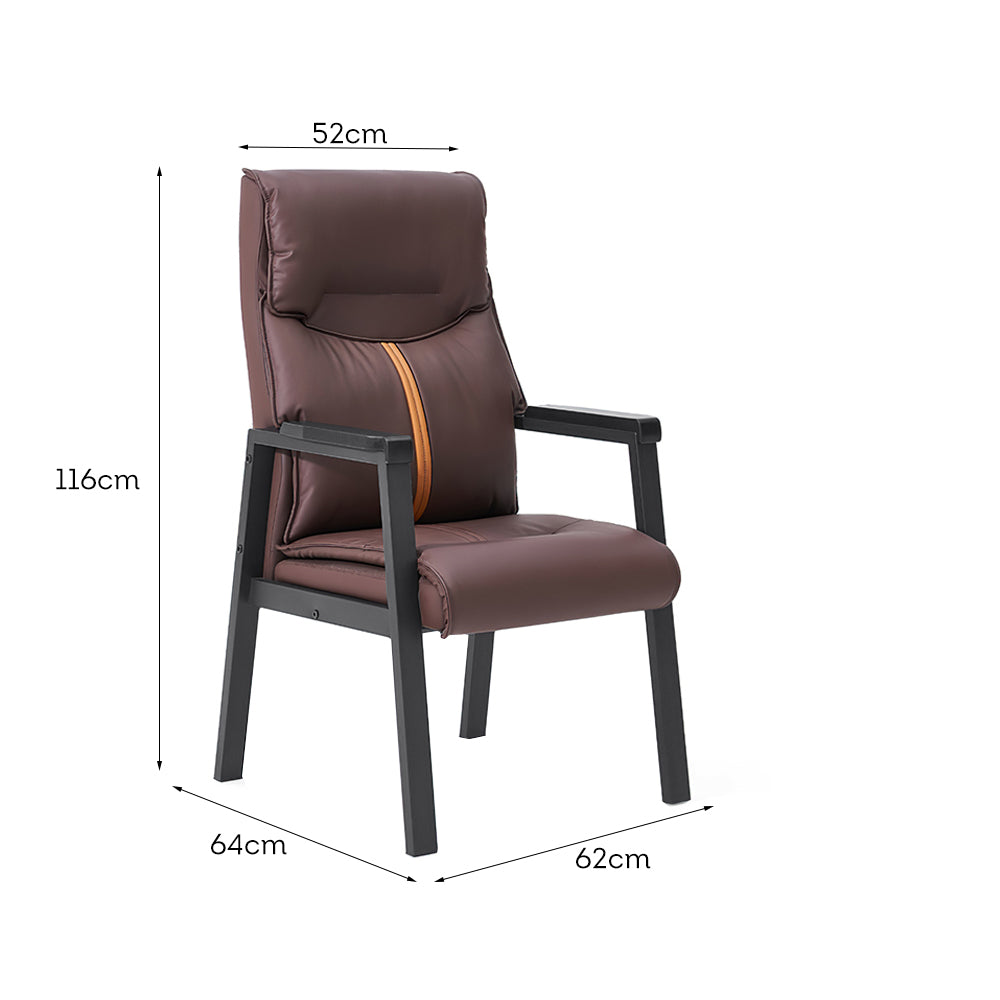 HEXJON Luxurious Comfortable Seat 4-Piece Chairs Set for Mahjong Table Carbon Steel Legs - Coffee