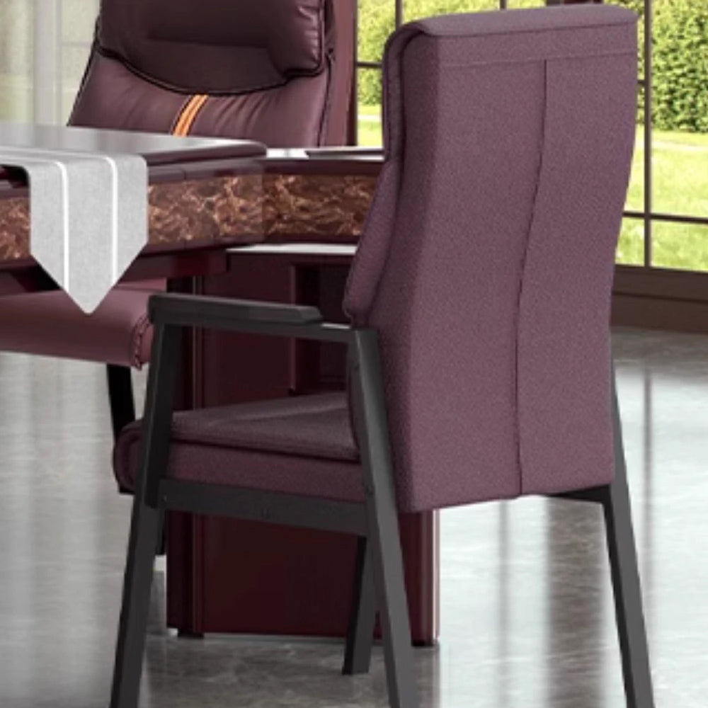 HEXJON Luxurious Comfortable Seat 4-Piece Chairs Set for Mahjong Table Carbon Steel Legs - Coffee