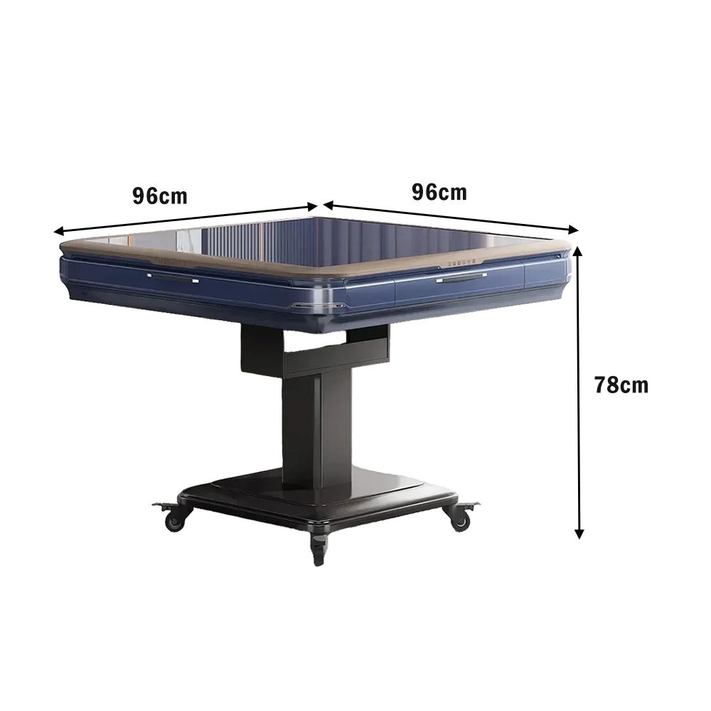 HEXJON X7 Silent Foldable Mahjong Table - Jewel Blue With Cover Plate And Cup Holder