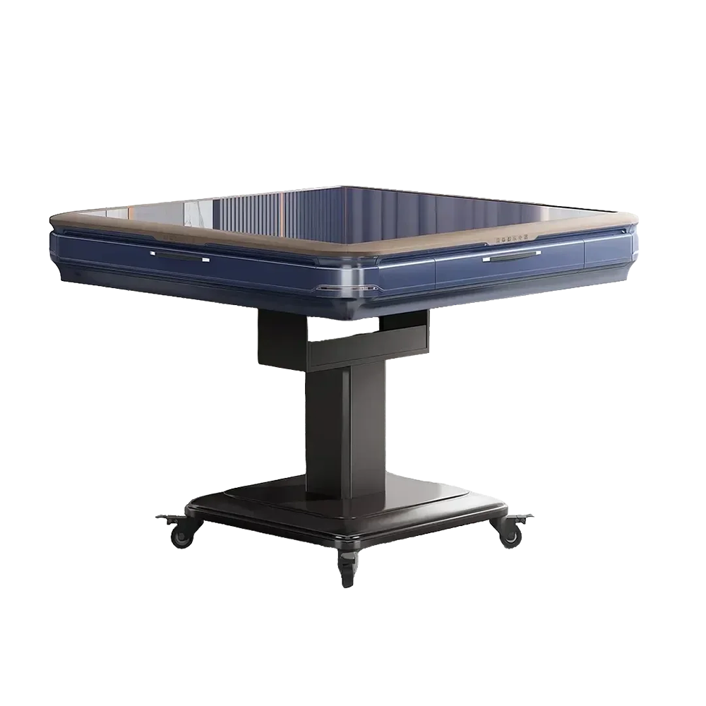 HEXJON X7 Silent Foldable Mahjong Table - Jewel Blue With Cover Plate And Cup Holder